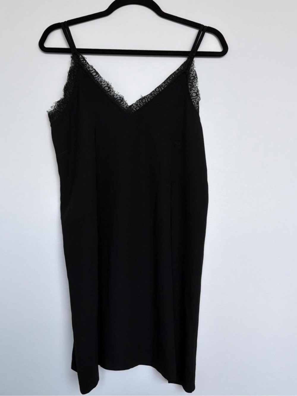 Zara Black Lace-Trim Slip